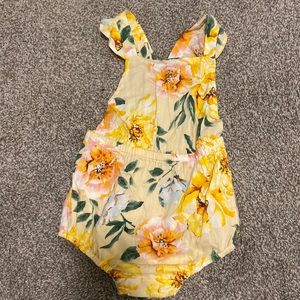Old Navy yellow floral bubble romper 18-24 months